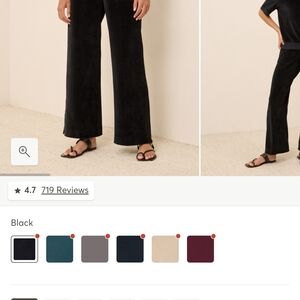 Pact Organic Velour Black Wide Leg Women's Pants XS